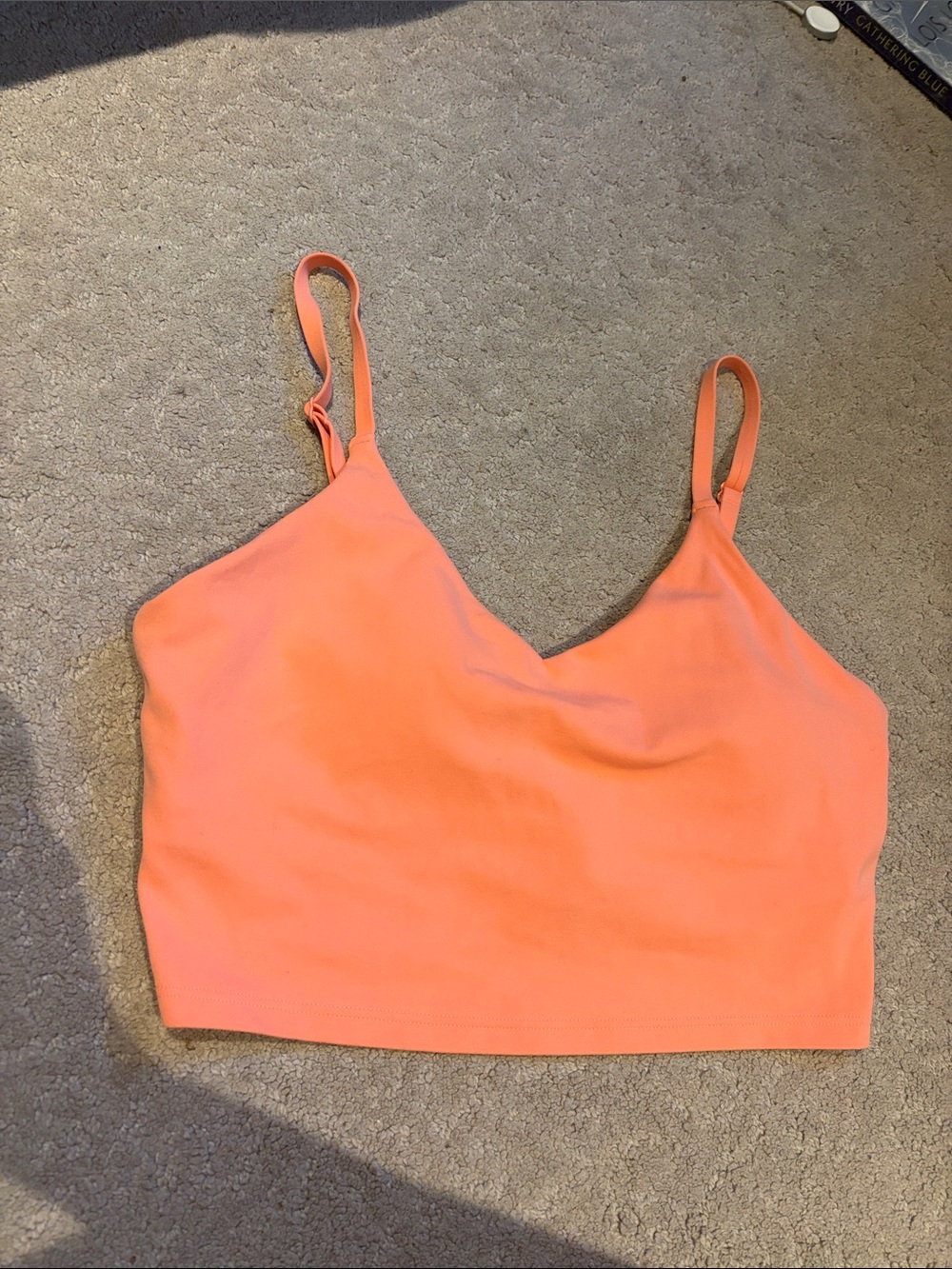 Athleta Coral Orange Cropped Tank with Adjustable Straps